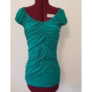 Green Sleeveless Ruched Blouse, Size Small, from Maurices